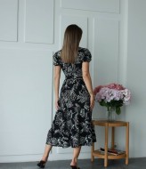 Льняное платье с рукавами фонарик IMMA-467A599B699