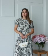 Льняное платье с рукавами фонарик IMMA-467A599B699