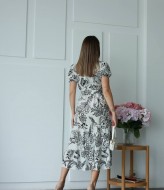 Льняное платье с рукавами фонарик IMMA-467A599B699