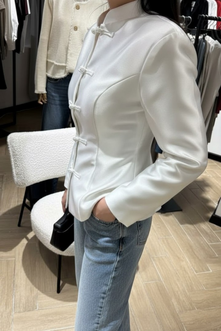 Приталенный жакет со стойкой LUC-1222A419