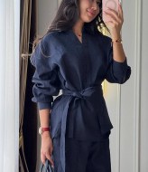 Брючный льняной костюм LOU-1541A1100