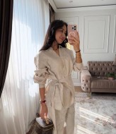 Брючный льняной костюм LOU-1541A1100