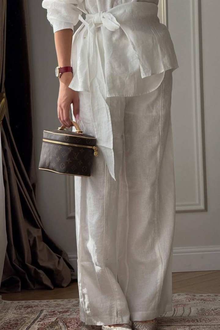 Брючный льняной костюм LOU-1541A1100