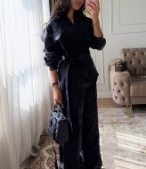 Брючный льняной костюм LOU-1541A1100