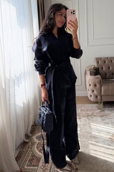 Брючный льняной костюм LOU-1541A1100