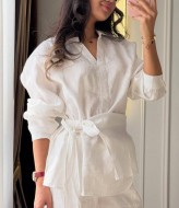 Брючный льняной костюм LOU-1541A1100