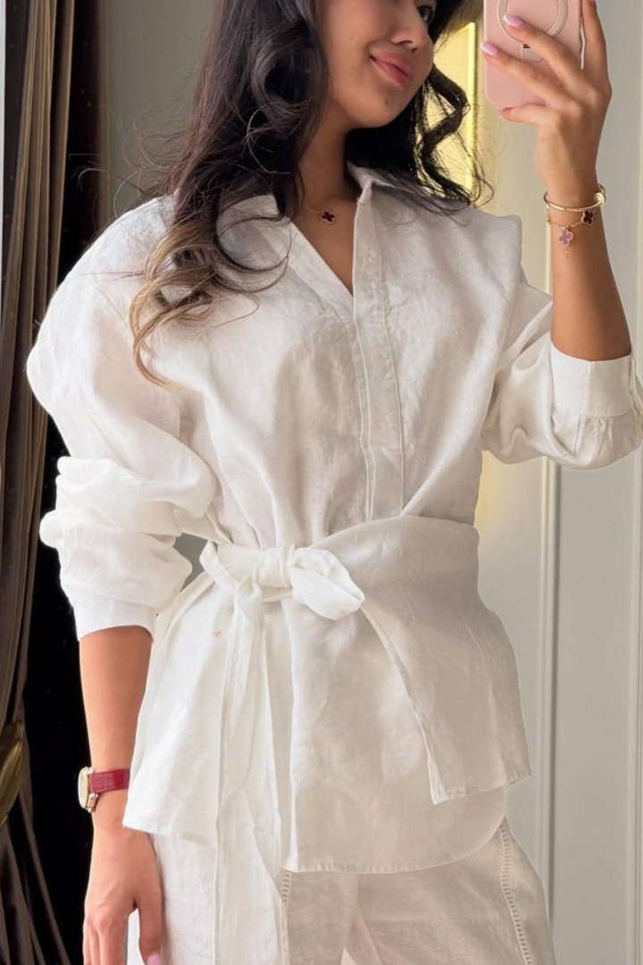 Брючный льняной костюм LOU-1541A1100