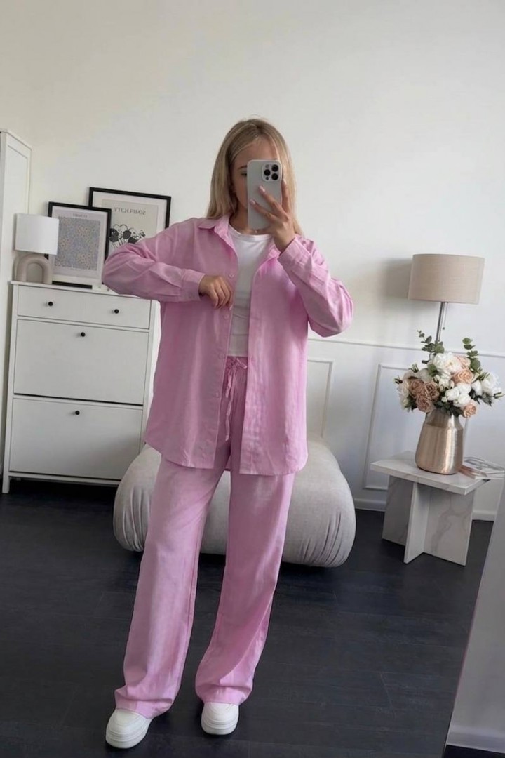 Льняной костюм рубашка и брюки KG-916A700