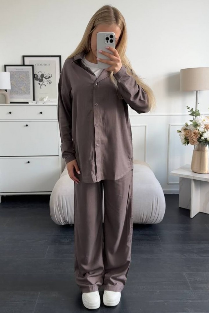 Льняной костюм рубашка и брюки KG-916A700