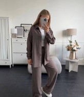 Льняной костюм рубашка и брюки KG-916A700