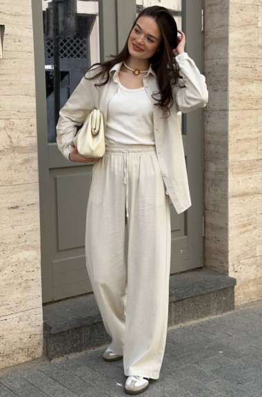 Льняной костюм рубашка и брюки KG-916A700