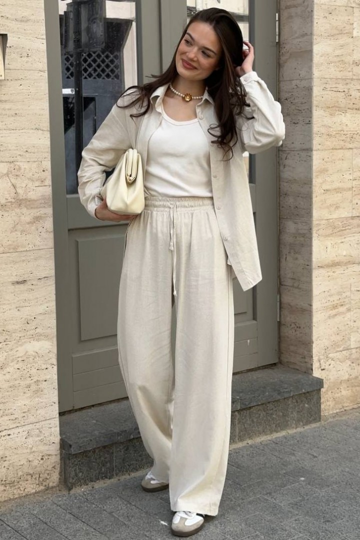 Льняной костюм рубашка и брюки KG-916A700