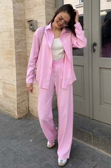 Льняной костюм рубашка и брюки KG-916A700