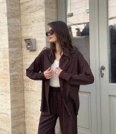 Льняной костюм рубашка и брюки KG-916A700