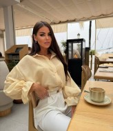 Льняная однотонная рубашка JOM-8021A550