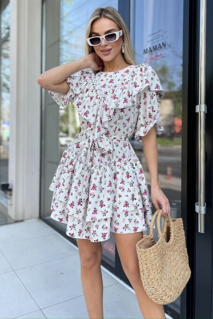 Воздушное платье с воланами AKS-179A550