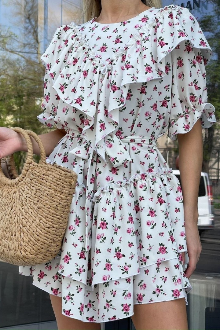 Воздушное платье с воланами AKS-179A550