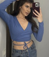 Топ на запах с завязками на талии MIK-1382A210