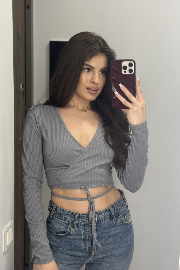 Топ на запах с завязками на талии MIK-1382A210