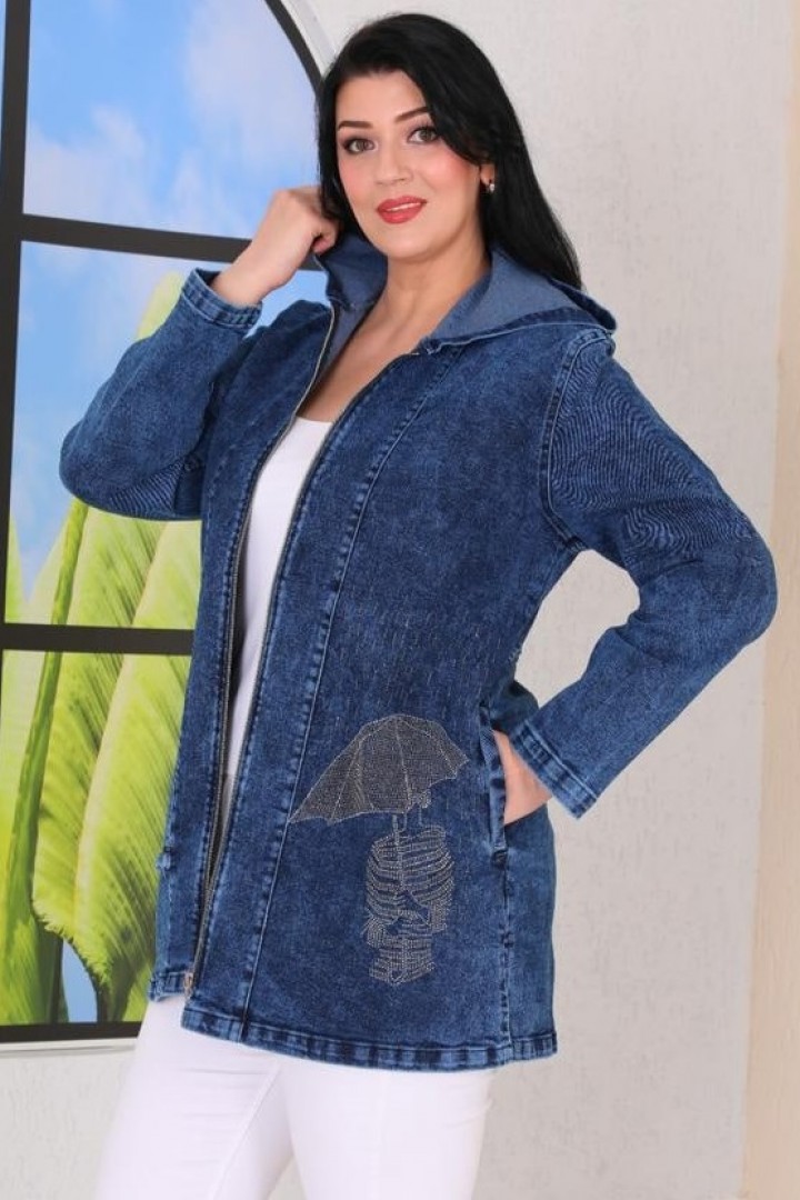 Джинсовая куртка с капюшоном женская OYO-1041.495A1600