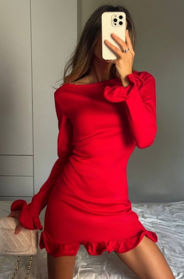 Платье с рюшами внизу LK-313A450