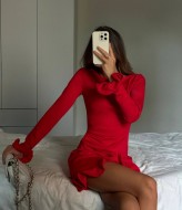 Платье с рюшами внизу LK-313A450