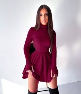 Платье гольф в рубчик  YLM-525A440