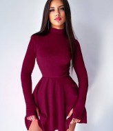 Платье гольф в рубчик  YLM-525A440