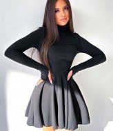 Платье гольф в рубчик  YLM-525A440