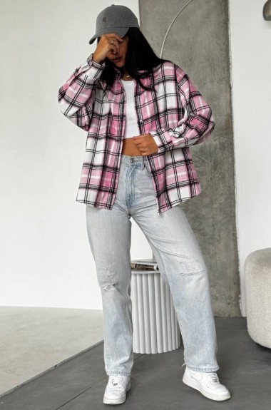 Рубашка клетчатая женская  IN-744A480 Рубашка клетчатая женская  IN-744A480