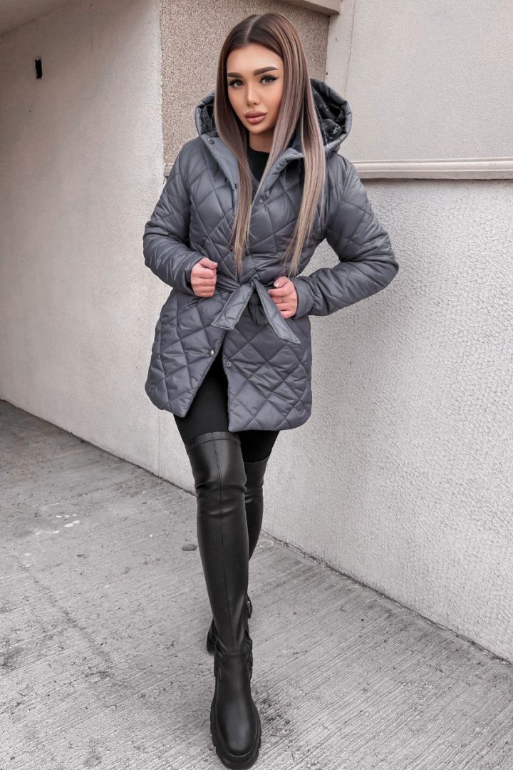 Длинная стеганая куртка женская VM-10354A880