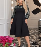 Комбинированное платье для полных BAB-486A590