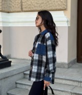 Сорочка з джинсовими вставками MIK-1640A480