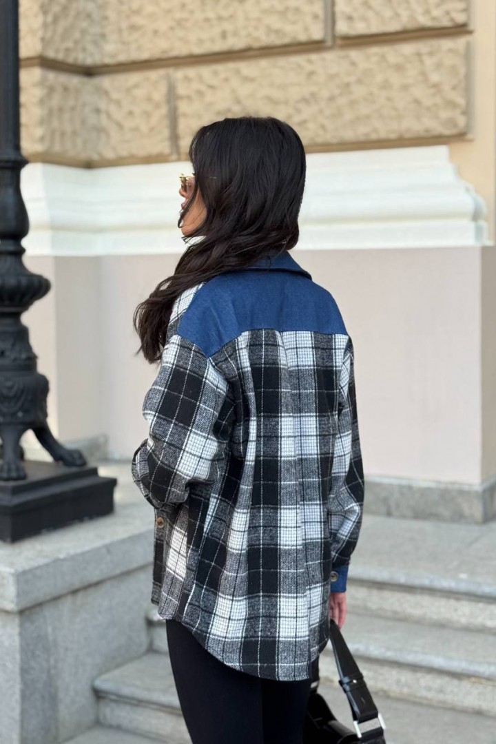 Сорочка з джинсовими вставками MIK-1640A480