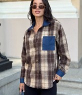 Сорочка з джинсовими вставками MIK-1640A480