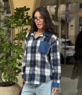 Сорочка з джинсовими вставками MIK-1640A480