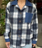 Сорочка з джинсовими вставками MIK-1640A480