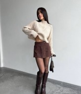 Замшевая юбка-шорты MIK-1702A310