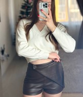 Юбка шорты кожа MIK-1696A360