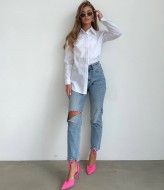 Стильная белая рубашка женская MIS-050A350