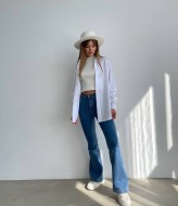 Белая рубашка оверсайз женская MIS-053A300