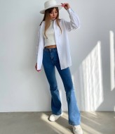 Белая рубашка оверсайз женская MIS-053A300