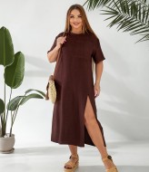 Летнее платье с разрезом на ноге NA-286A380