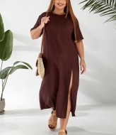 Летнее платье с разрезом на ноге NA-286A380