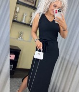 Приталенное платье с поясом SABI-180426.2A350