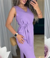 Приталенное платье с поясом SABI-180426.2A350