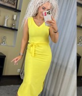 Приталенное платье с поясом SABI-180426.2A350