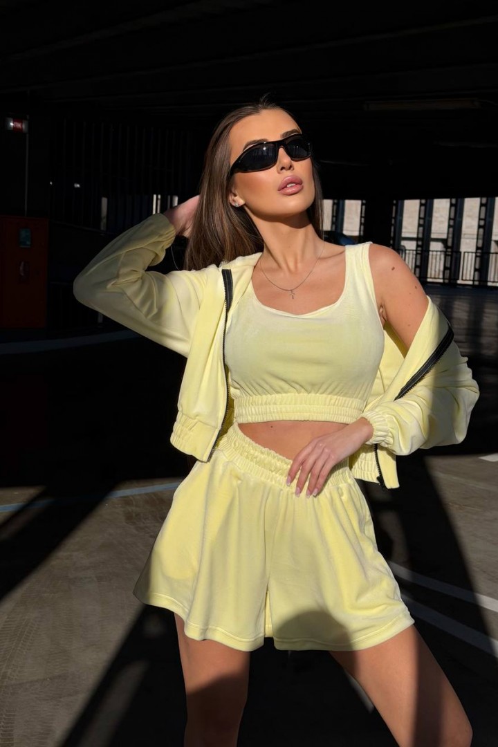 Велюровый костюм тройка TS-480A690