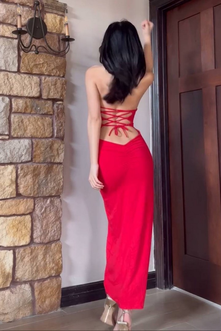 Платье с открытой спиной KBE-0264A340