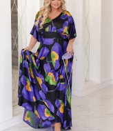 Шелковое длинное платье EY-710A21B24